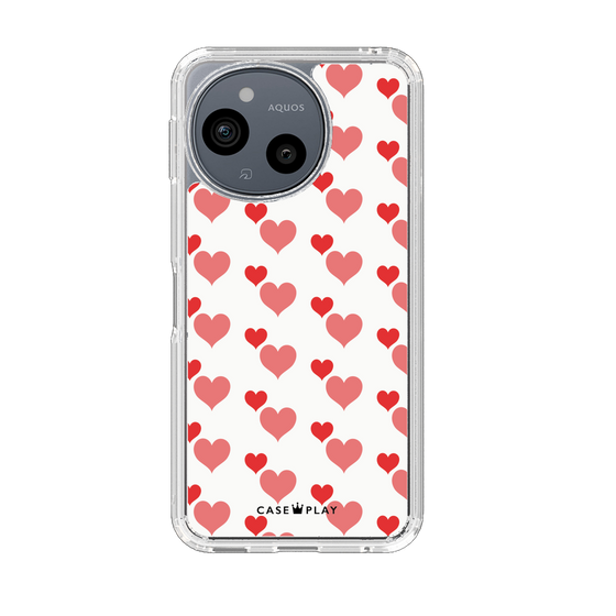 Slim Protection Case［ Stripe Hearts - Red ］