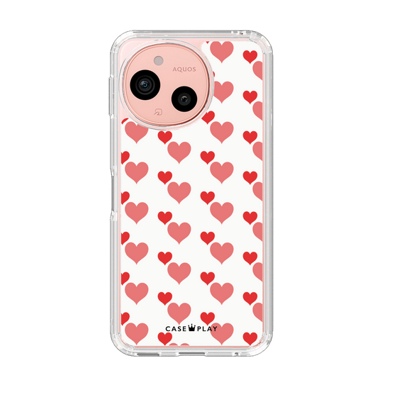 Slim Protection Case［ Stripe Hearts - Red ］