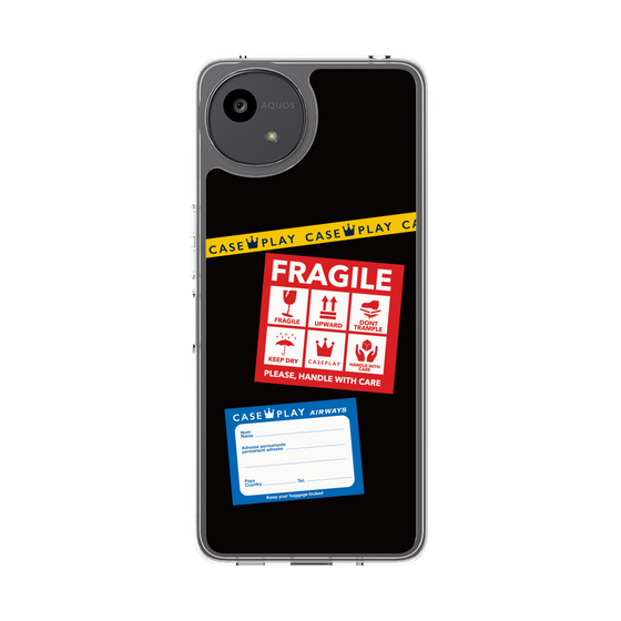 Slim Protection Case［ FRAGILE Stickers - Black ］