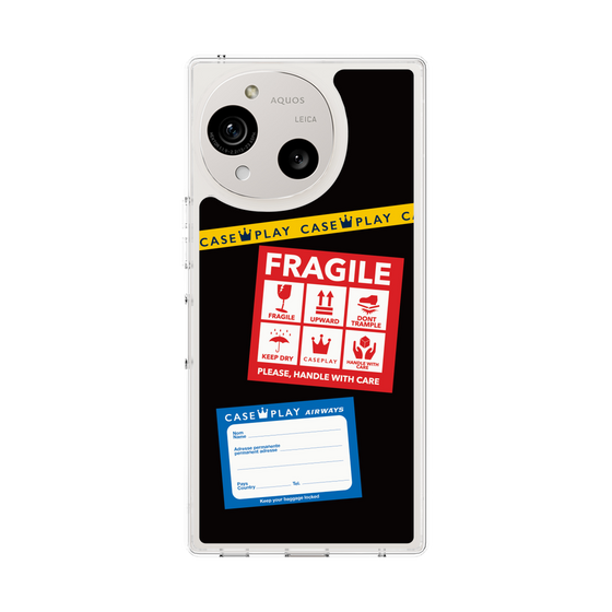 Slim Protection Case［ FRAGILE Stickers - Black ］