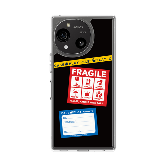 Slim Protection Case［ FRAGILE Stickers - Black ］