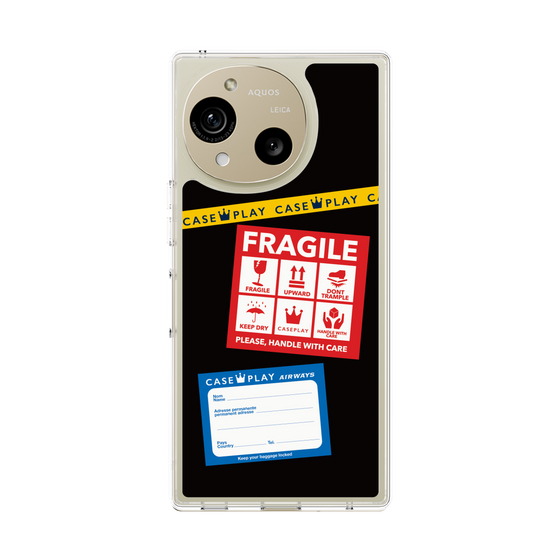 Slim Protection Case［ FRAGILE Stickers - Black ］