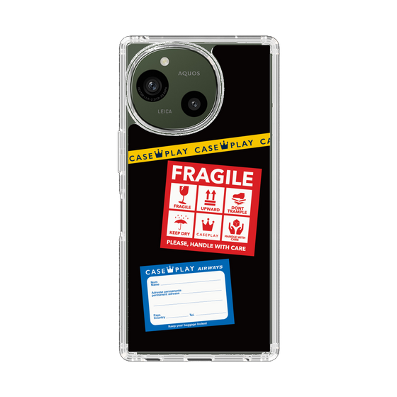 Slim Protection Case［ FRAGILE Stickers - Black ］