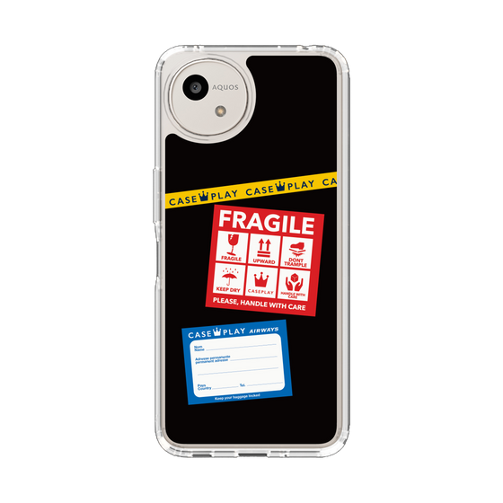 Slim Protection Case［ FRAGILE Stickers - Black ］