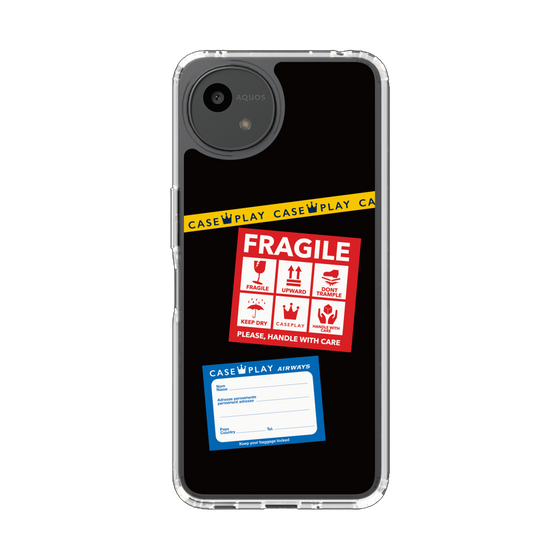 Slim Protection Case［ FRAGILE Stickers - Black ］