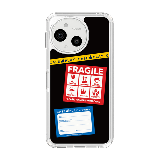 Slim Protection Case［ FRAGILE Stickers - Black ］