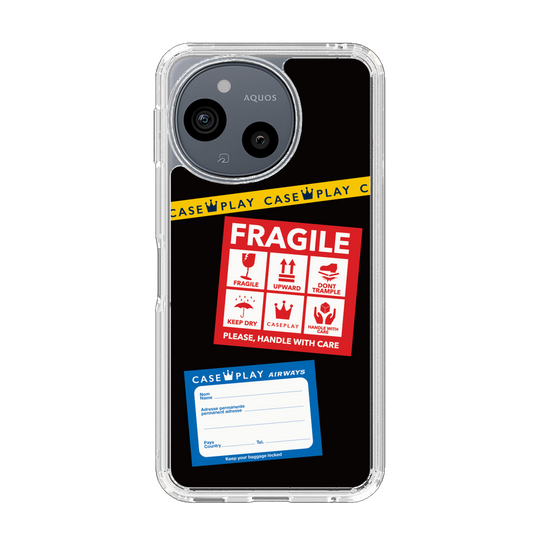 Slim Protection Case［ FRAGILE Stickers - Black ］