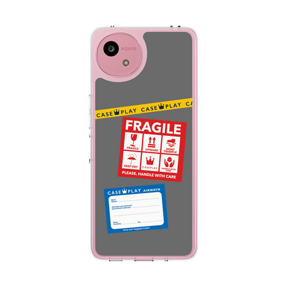 Slim Protection Case［ FRAGILE Stickers - Gray ］