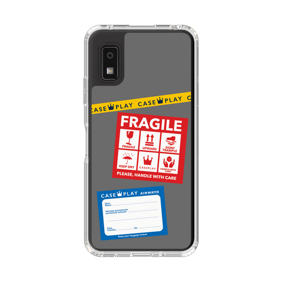Slim Protection Case［ FRAGILE Stickers - Gray ］