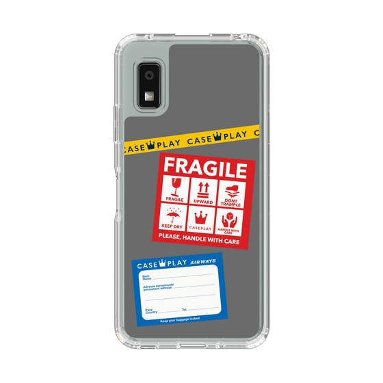 Slim Protection Case［ FRAGILE Stickers - Gray ］