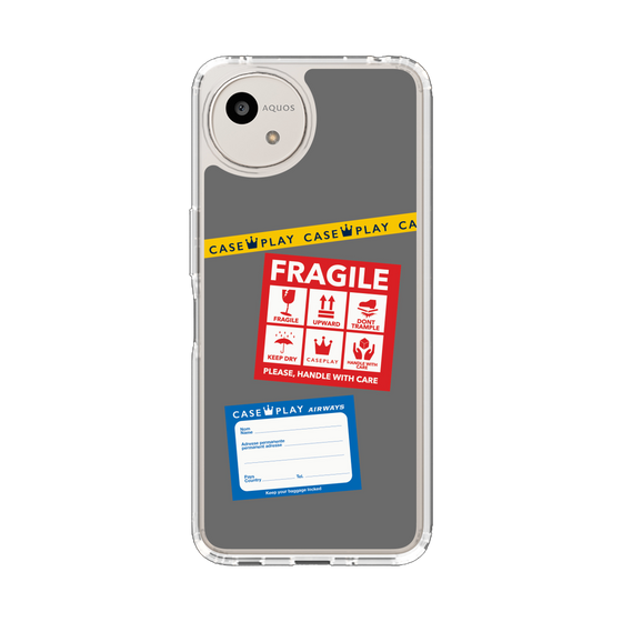 Slim Protection Case［ FRAGILE Stickers - Gray ］