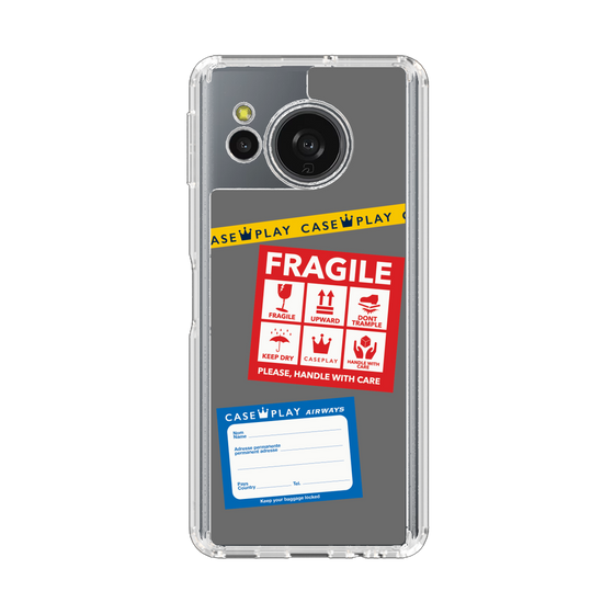Slim Protection Case［ FRAGILE Stickers - Gray ］