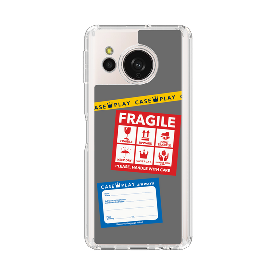 Slim Protection Case［ FRAGILE Stickers - Gray ］