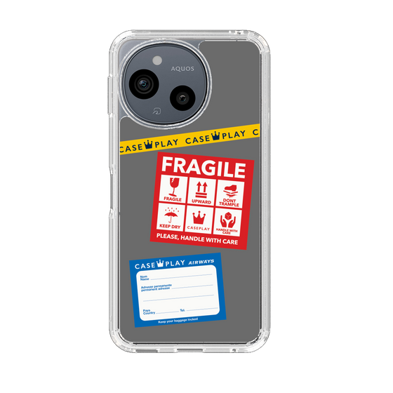 Slim Protection Case［ FRAGILE Stickers - Gray ］