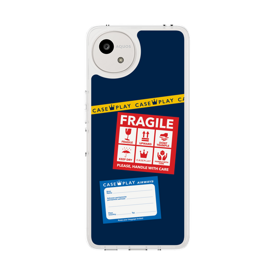 Slim Protection Case［ FRAGILE Stickers - Navy ］