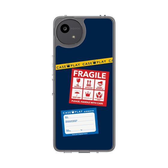 Slim Protection Case［ FRAGILE Stickers - Navy ］