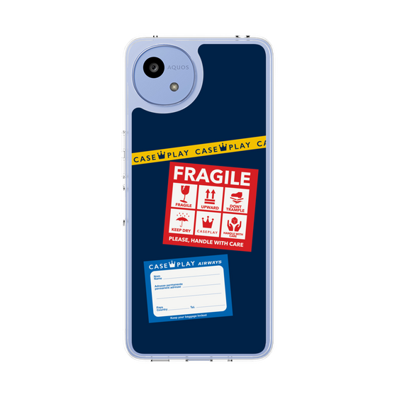 Slim Protection Case［ FRAGILE Stickers - Navy ］
