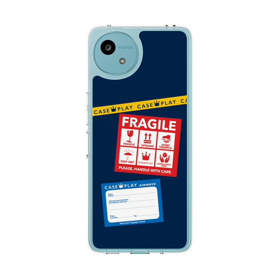 Slim Protection Case［ FRAGILE Stickers - Navy ］