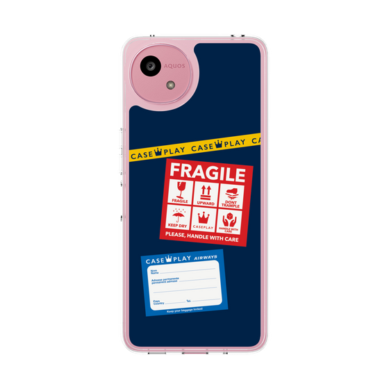 Slim Protection Case［ FRAGILE Stickers - Navy ］