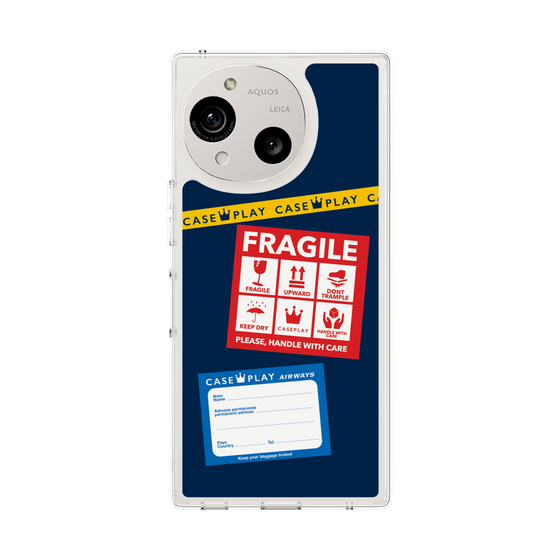 Slim Protection Case［ FRAGILE Stickers - Navy ］