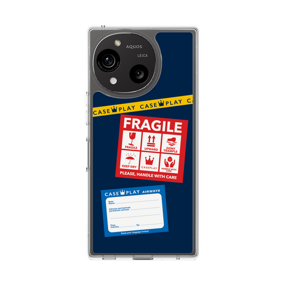 Slim Protection Case［ FRAGILE Stickers - Navy ］