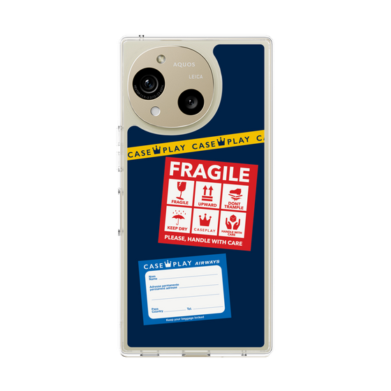Slim Protection Case［ FRAGILE Stickers - Navy ］