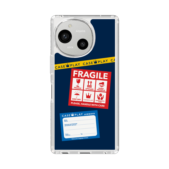 Slim Protection Case［ FRAGILE Stickers - Navy ］