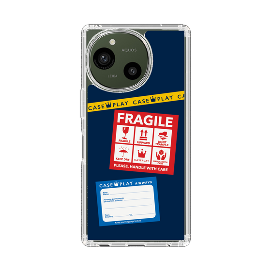 Slim Protection Case［ FRAGILE Stickers - Navy ］