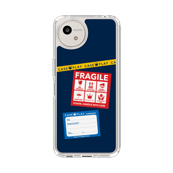 Slim Protection Case［ FRAGILE Stickers - Navy ］