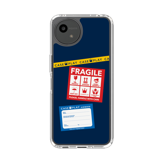 Slim Protection Case［ FRAGILE Stickers - Navy ］