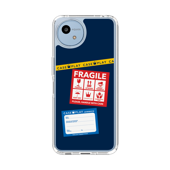 Slim Protection Case［ FRAGILE Stickers - Navy ］