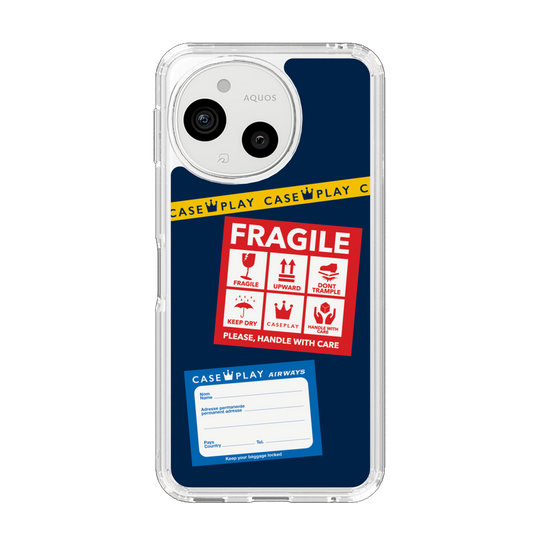 Slim Protection Case［ FRAGILE Stickers - Navy ］