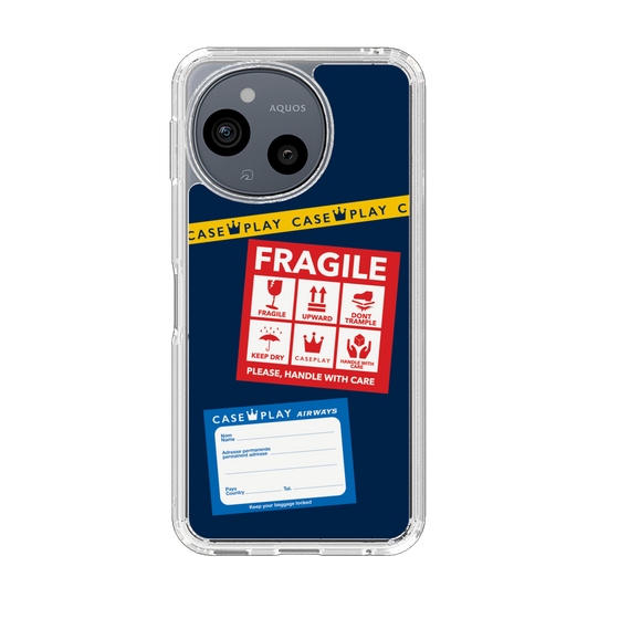 Slim Protection Case［ FRAGILE Stickers - Navy ］