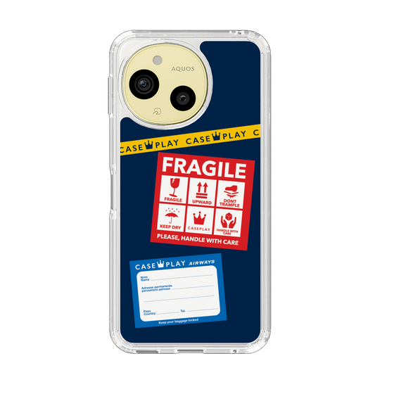 Slim Protection Case［ FRAGILE Stickers - Navy ］