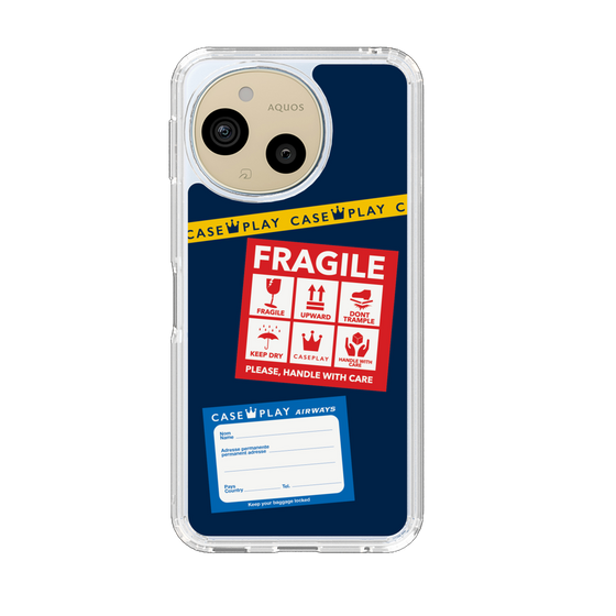 Slim Protection Case［ FRAGILE Stickers - Navy ］