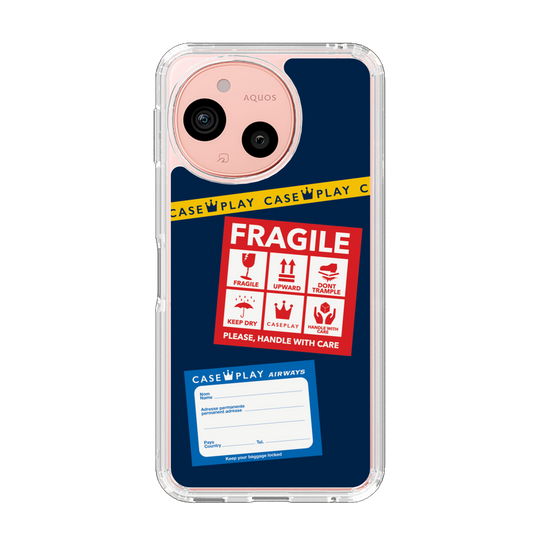 Slim Protection Case［ FRAGILE Stickers - Navy ］