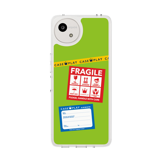 Slim Protection Case［ FRAGILE Stickers - Green ］