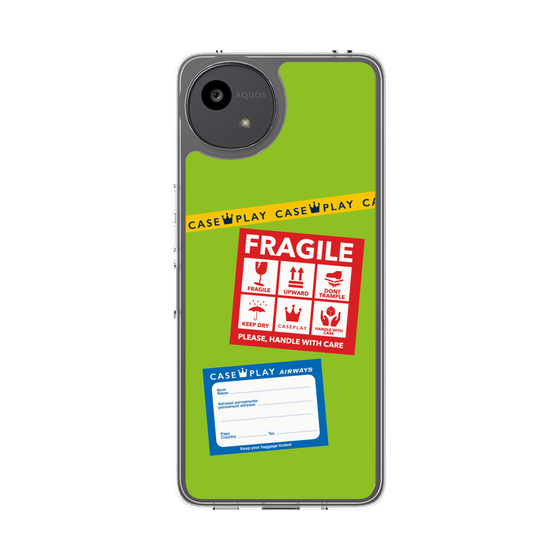 Slim Protection Case［ FRAGILE Stickers - Green ］
