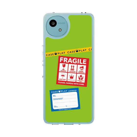 Slim Protection Case［ FRAGILE Stickers - Green ］