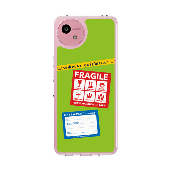 Slim Protection Case［ FRAGILE Stickers - Green ］