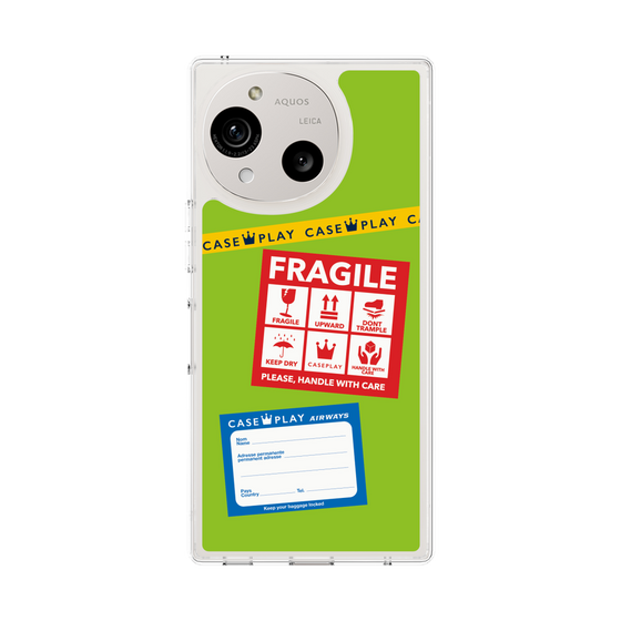 Slim Protection Case［ FRAGILE Stickers - Green ］
