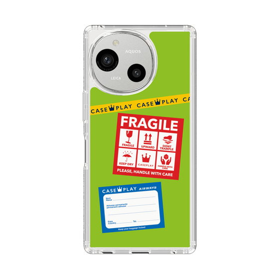 Slim Protection Case［ FRAGILE Stickers - Green ］