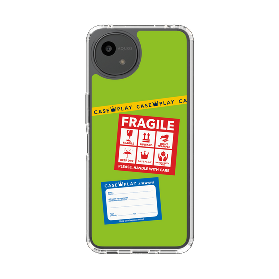Slim Protection Case［ FRAGILE Stickers - Green ］