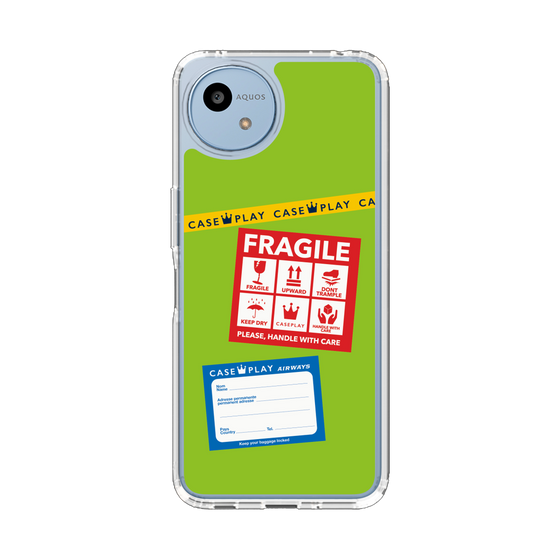 Slim Protection Case［ FRAGILE Stickers - Green ］