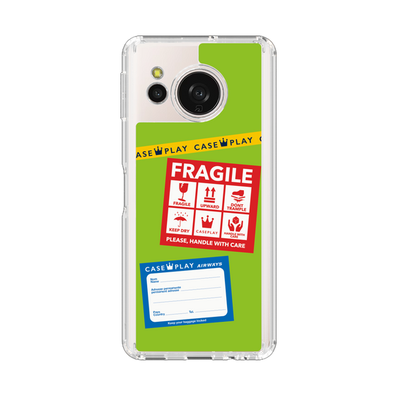 Slim Protection Case［ FRAGILE Stickers - Green ］