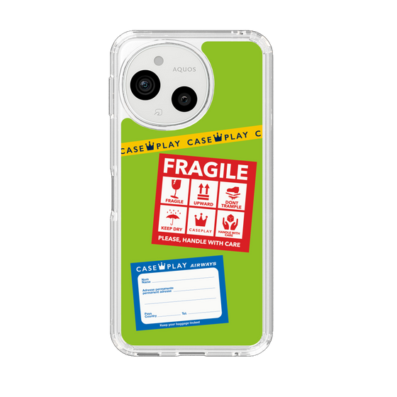Slim Protection Case［ FRAGILE Stickers - Green ］