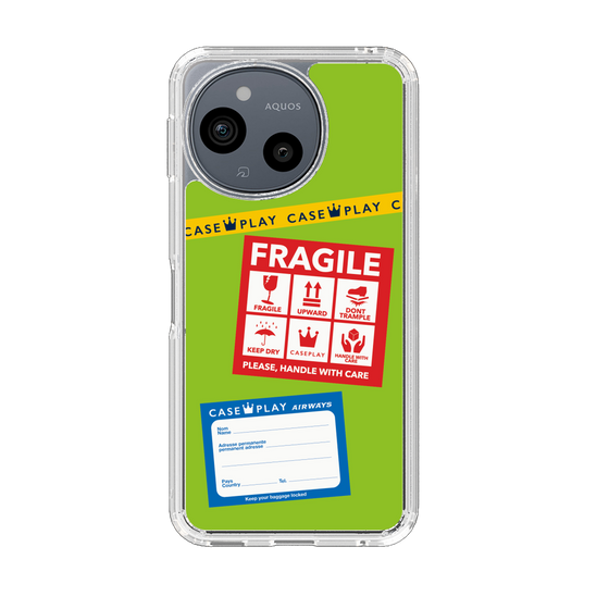 Slim Protection Case［ FRAGILE Stickers - Green ］