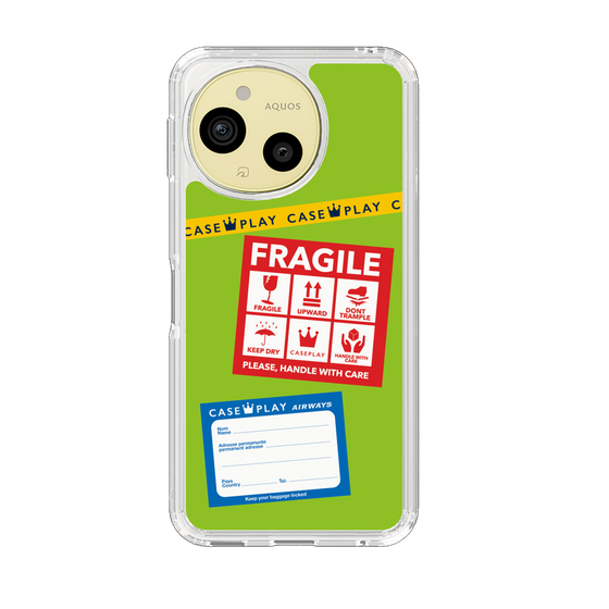 Slim Protection Case［ FRAGILE Stickers - Green ］