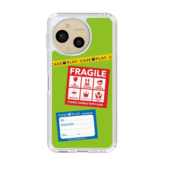Slim Protection Case［ FRAGILE Stickers - Green ］