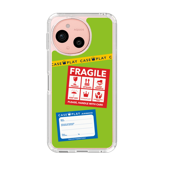 Slim Protection Case［ FRAGILE Stickers - Green ］